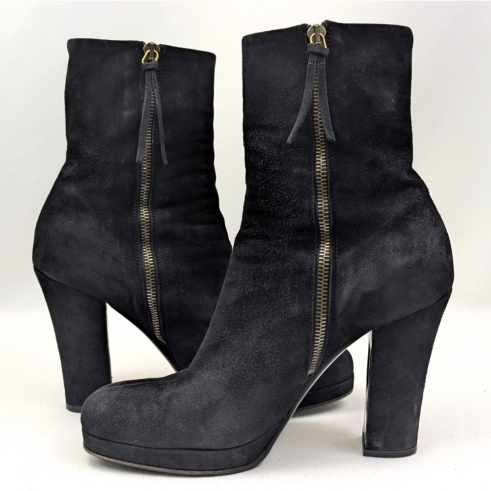 Miu Miu size 9 is a product of Prada 🖤 Black Suede Heeled Boots - Picture 5 of 12